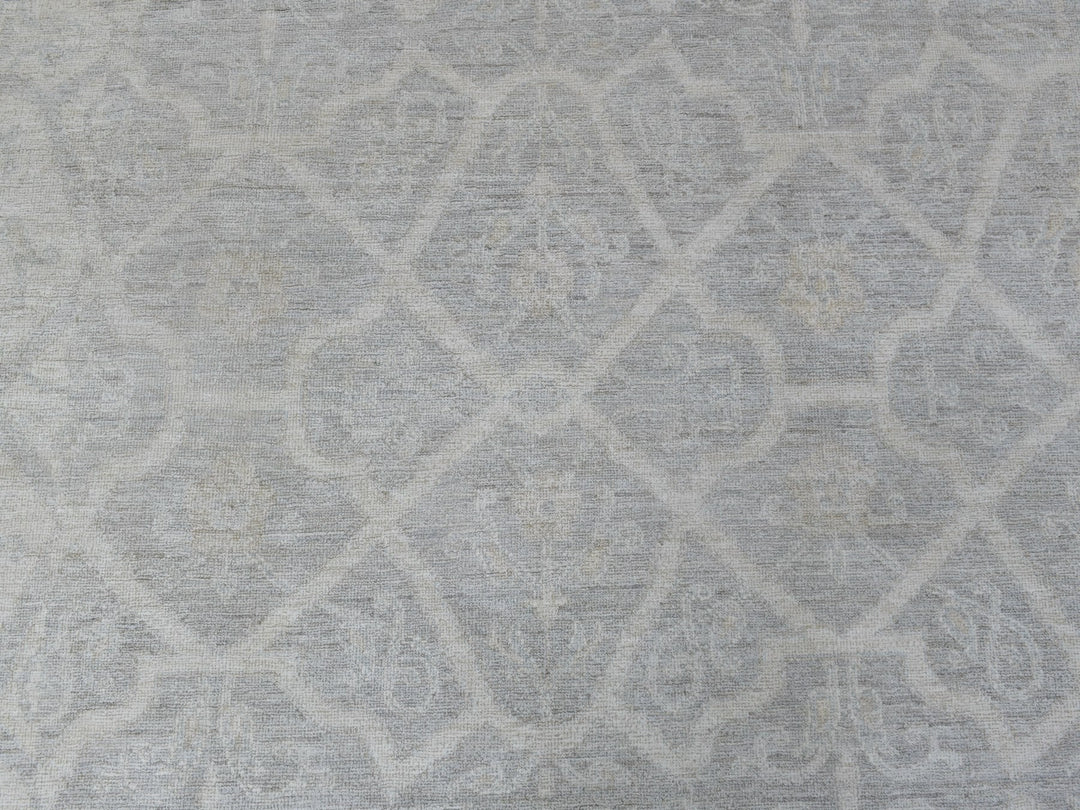 8'0" x 9'9" New Hand Knotted Ivory Wool Rectangle Oriental Rug - MOA10256732