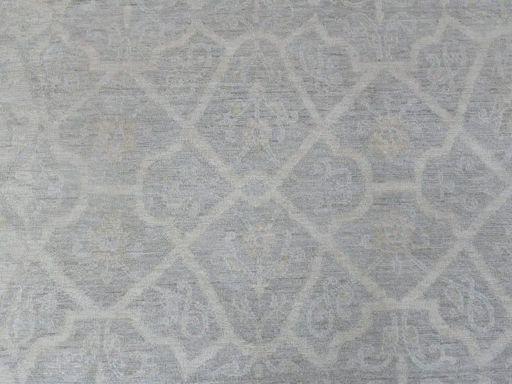 8'0" x 9'9" New Hand Knotted Ivory Wool Rectangle Oriental Rug - MOA10256732