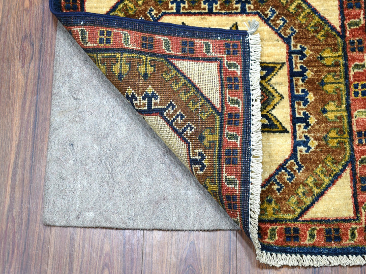1'10" x 3'0" New Hand Knotted Blue Wool Rectangle Oriental Rug - MOA10256764
