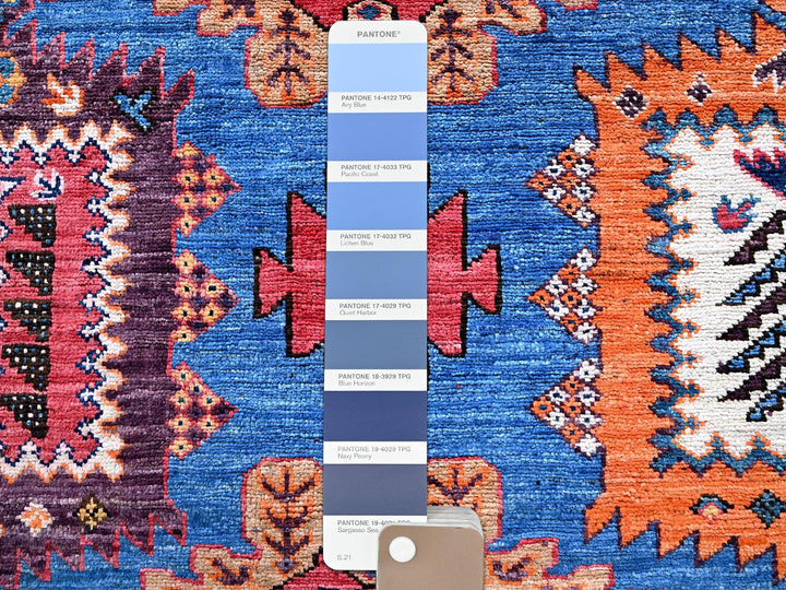8'3" x 9'6" New Hand Knotted Blue Wool Rectangle Oriental Rug - MOA102567