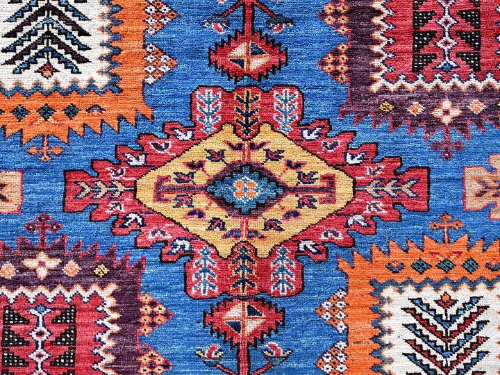 8'3" x 9'6" New Hand Knotted Blue Wool Rectangle Oriental Rug - MOA102567