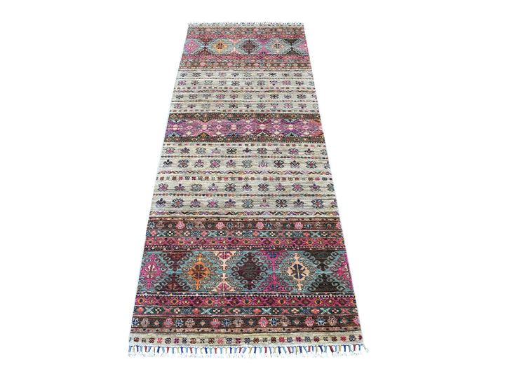 2'9" x 7'10" New Hand Knotted Beige Wool Runner Oriental Rug - MOA10256807