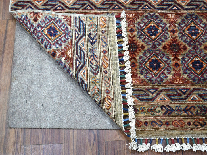 3'0" x 7'7" New Hand Knotted Grey Wool Runner Oriental Rug - MOA10256808