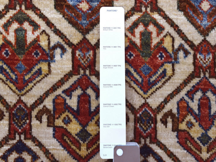 4'10" x 6'5" New Hand Knotted Ivory Wool Rectangle Oriental Rug - MOA10256876