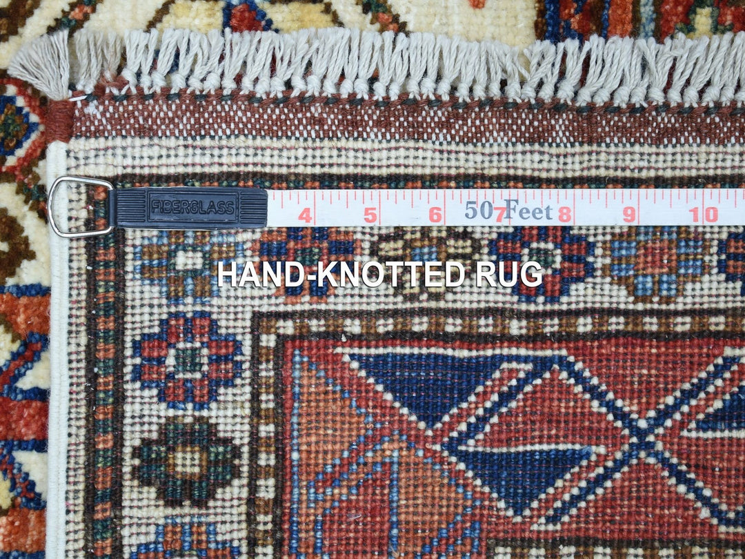 4'10" x 6'5" New Hand Knotted Ivory Wool Rectangle Oriental Rug - MOA10256876