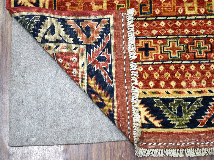2'8" x 9'7" New Hand Knotted Red Wool Runner Oriental Rug - MOA10256929