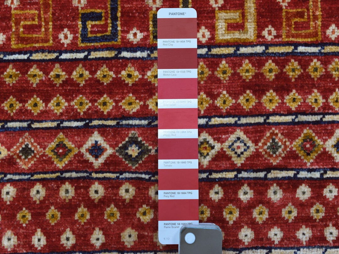 2'8" x 9'7" New Hand Knotted Red Wool Runner Oriental Rug - MOA10256929