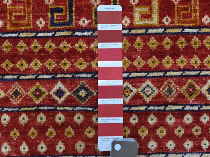 2'8" x 9'7" New Hand Knotted Red Wool Runner Oriental Rug - MOA10256929