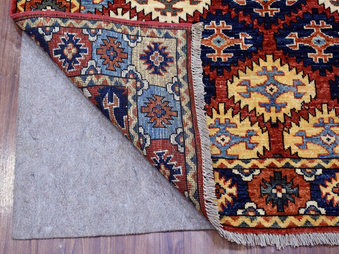 4'0" x 6'0" New Hand Knotted Red Wool Rectangle Oriental Rug - MOA10256950