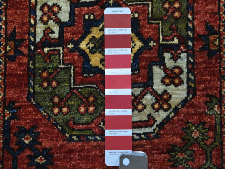 2'0" x 3'0" New Hand Knotted Red Wool Rectangle Oriental Rug - MOA10256961