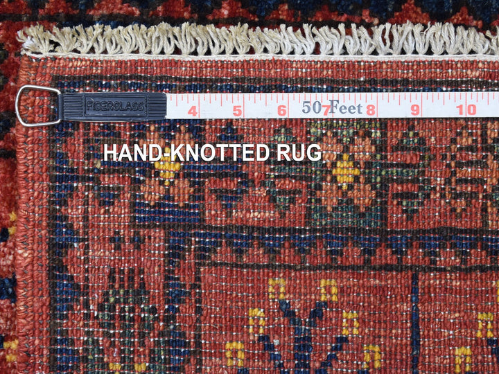 2'0" x 2'10" New Hand Knotted Red Wool Rectangle Oriental Rug - MOA10256985