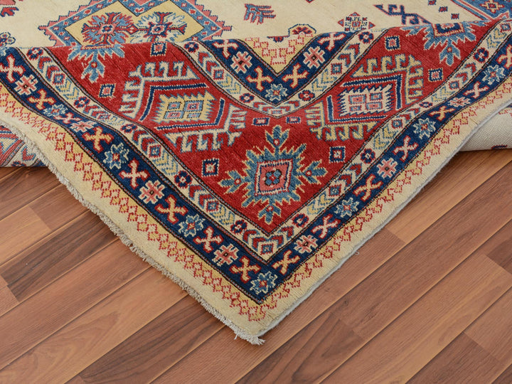 8'8" x 12'0" New Hand Knotted Ivory Wool Rectangle Oriental Rug - MOA10257055