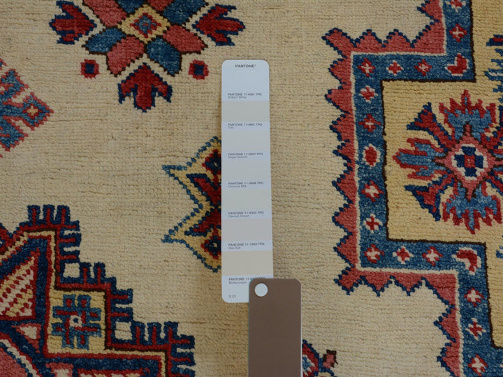 8'8" x 12'0" New Hand Knotted Ivory Wool Rectangle Oriental Rug - MOA10257055