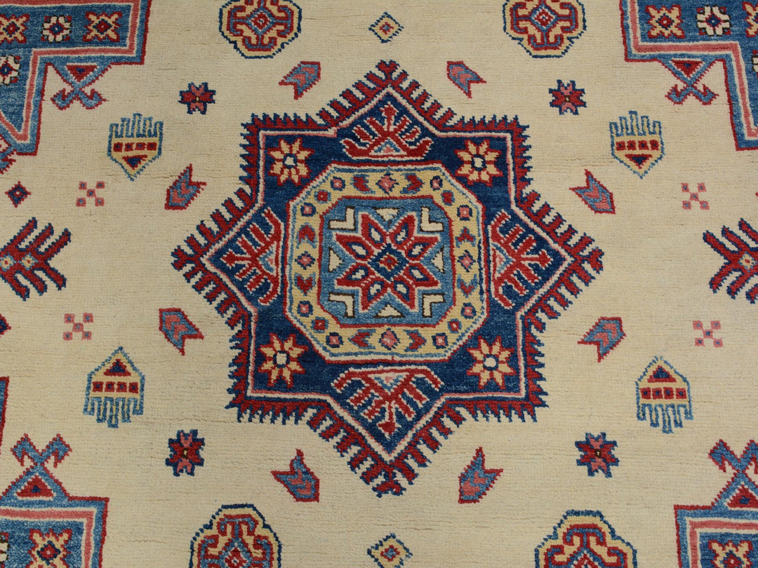 8'8" x 12'0" New Hand Knotted Ivory Wool Rectangle Oriental Rug - MOA10257055