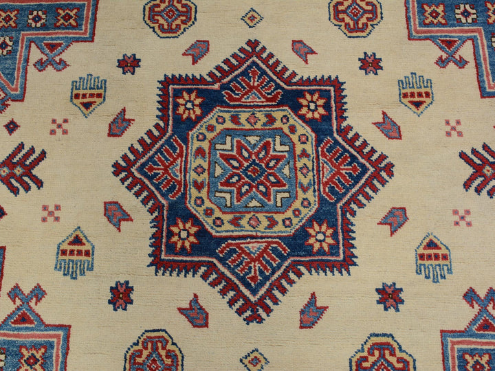 8'8" x 12'0" New Hand Knotted Ivory Wool Rectangle Oriental Rug - MOA10257055