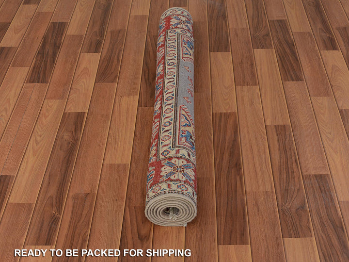 3'10" x 6'0" New Hand Knotted Grey Wool Rectangle Oriental Rug - MOA10257069