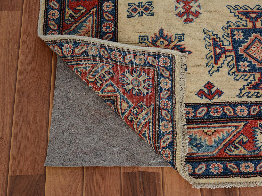4'0" x 5'7" New Hand Knotted Ivory Wool Rectangle Oriental Rug - MOA10257071