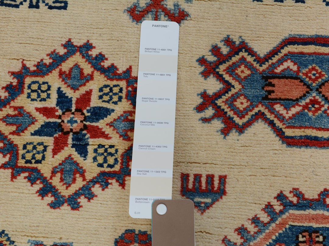 4'0" x 5'7" New Hand Knotted Ivory Wool Rectangle Oriental Rug - MOA10257071