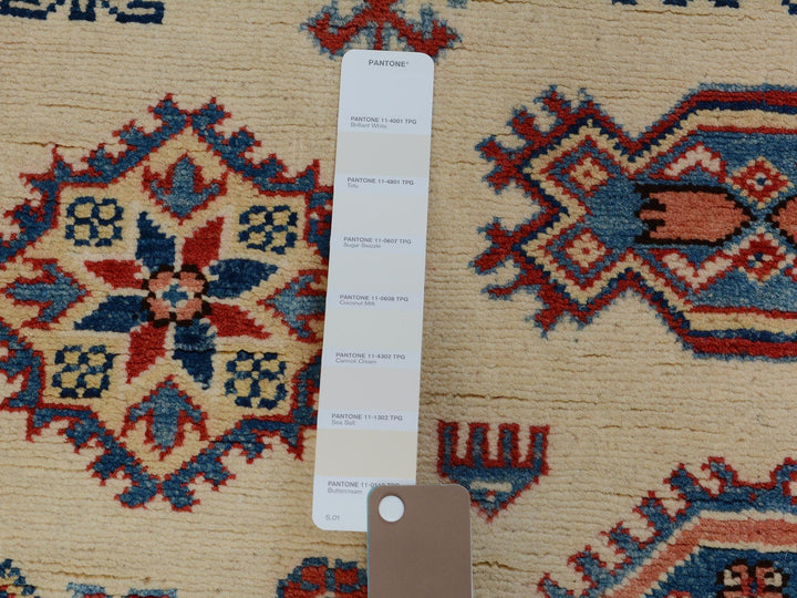 4'0" x 5'7" New Hand Knotted Ivory Wool Rectangle Oriental Rug - MOA10257071