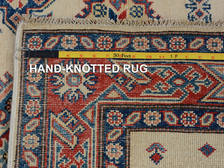 4'0" x 5'7" New Hand Knotted Ivory Wool Rectangle Oriental Rug - MOA10257071