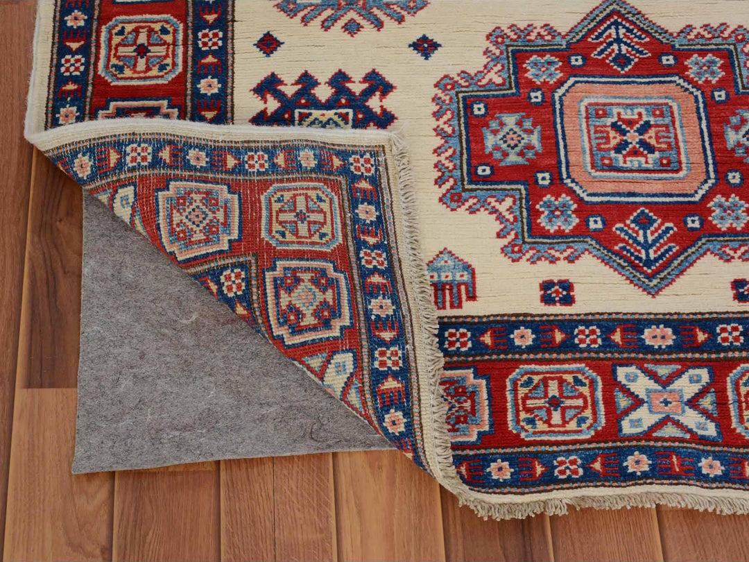 4'0" x 5'6" New Hand Knotted Ivory Wool Rectangle Oriental Rug - MOA10257079