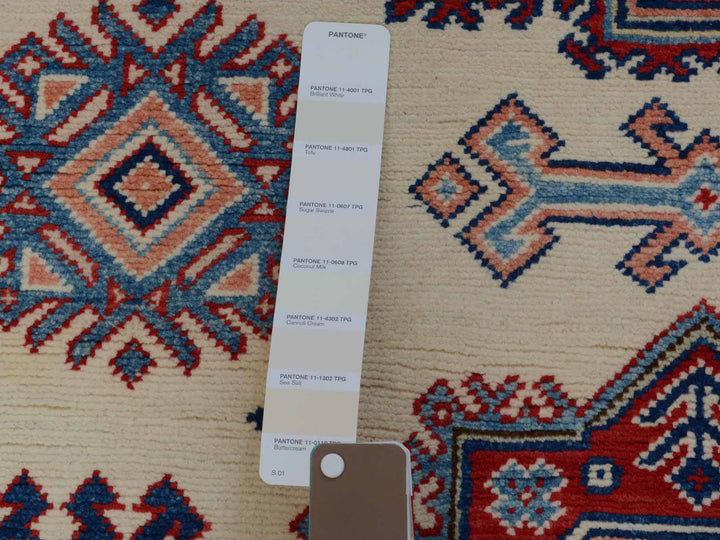 4'0" x 5'6" New Hand Knotted Ivory Wool Rectangle Oriental Rug - MOA10257079