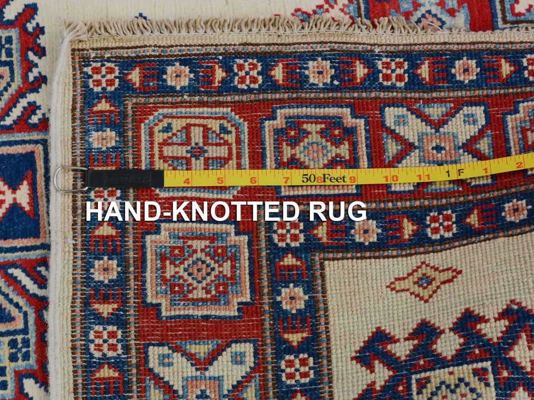 4'0" x 5'6" New Hand Knotted Ivory Wool Rectangle Oriental Rug - MOA10257079