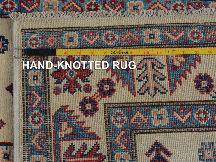 3'10" x 6'0" New Hand Knotted Ivory Wool Rectangle Oriental Rug - MOA10257081