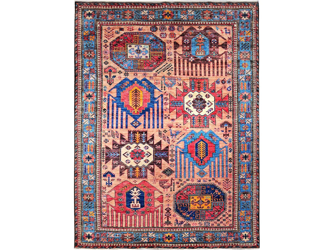 5'10" x 7'8" New Hand Knotted Orange Wool Rectangle Oriental Rug - MOA102570