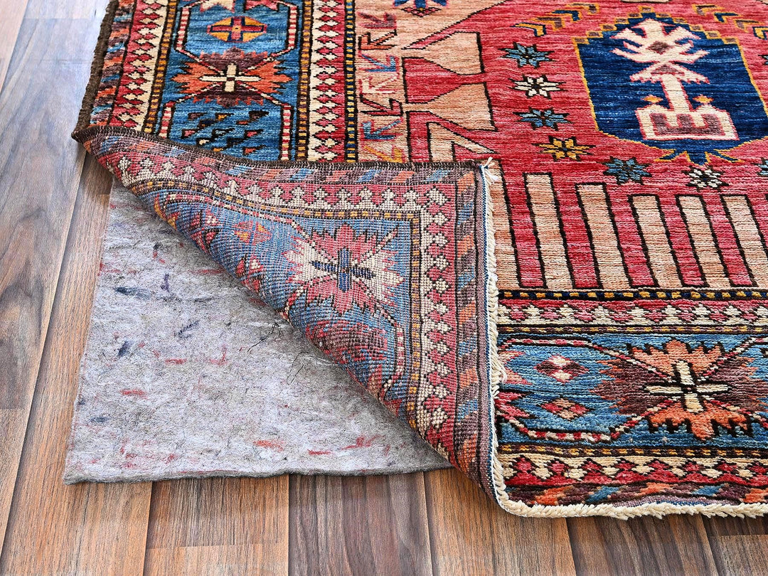 5'10" x 7'8" New Hand Knotted Orange Wool Rectangle Oriental Rug - MOA102570