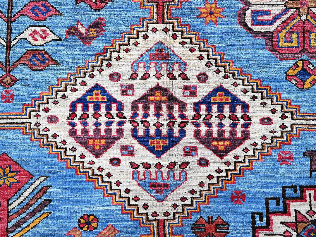 5'11" x 8'1" New Hand Knotted Blue Wool Rectangle Oriental Rug - MOA102571