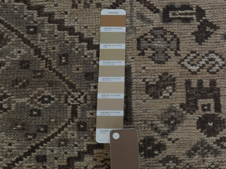 4'10" x 7'10" New Hand Knotted Beige Worn Wool Rectangle Oriental Rug - MOA10257237