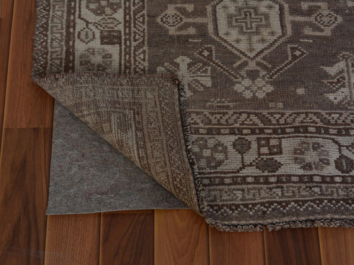 5'4" x 8'1" New Hand Knotted Beige Worn Wool Rectangle Oriental Rug - MOA10257281