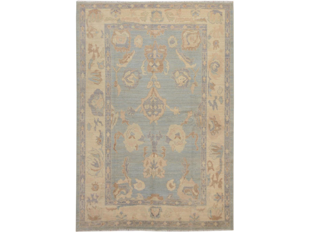 6'2" x 8'10" New Hand Knotted Grey Wool Rectangle Oriental Rug - MOA10257532
