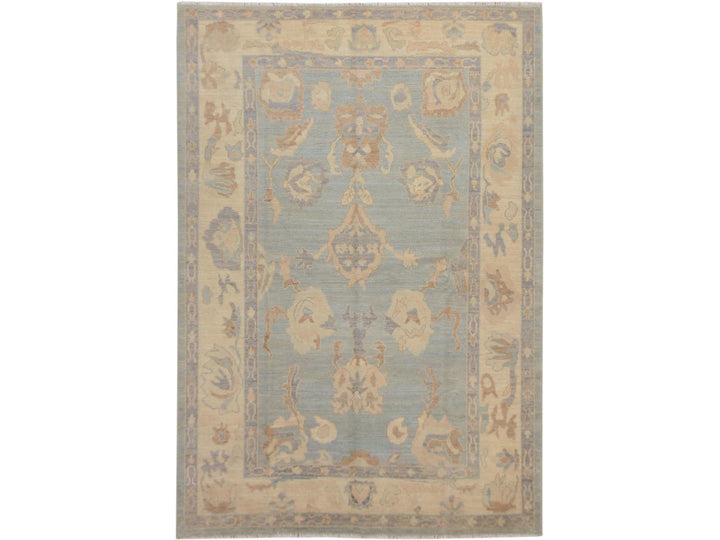 6'2" x 8'10" New Hand Knotted Grey Wool Rectangle Oriental Rug - MOA10257532