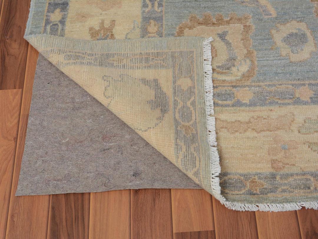 6'2" x 8'10" New Hand Knotted Grey Wool Rectangle Oriental Rug - MOA10257532