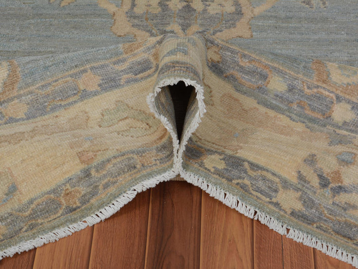 6'2" x 8'10" New Hand Knotted Grey Wool Rectangle Oriental Rug - MOA10257532