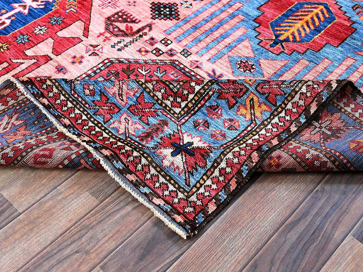 6'0" x 8'2" New Hand Knotted Pink Wool Rectangle Oriental Rug - MOA102575