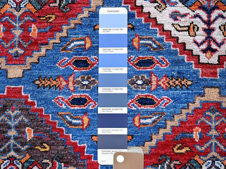 6'1" x 8'6" New Hand Knotted Blue Wool Rectangle Oriental Rug - MOA102577