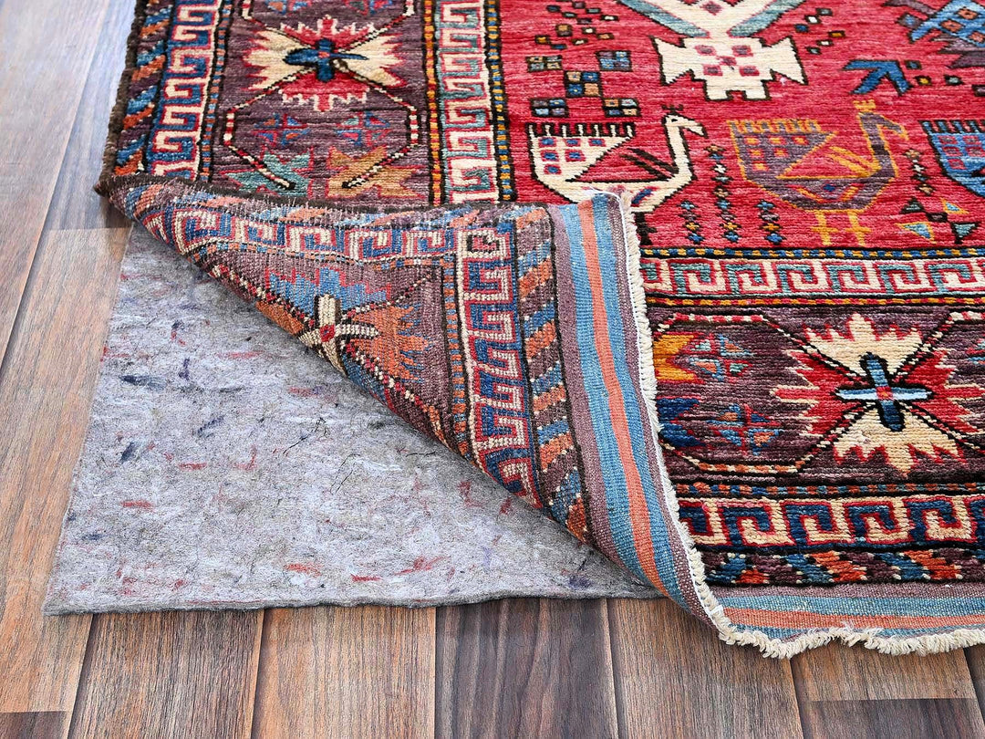6'2" x 8'3" New Hand Knotted Multicolored Wool Rectangle Oriental Rug - MOA102578