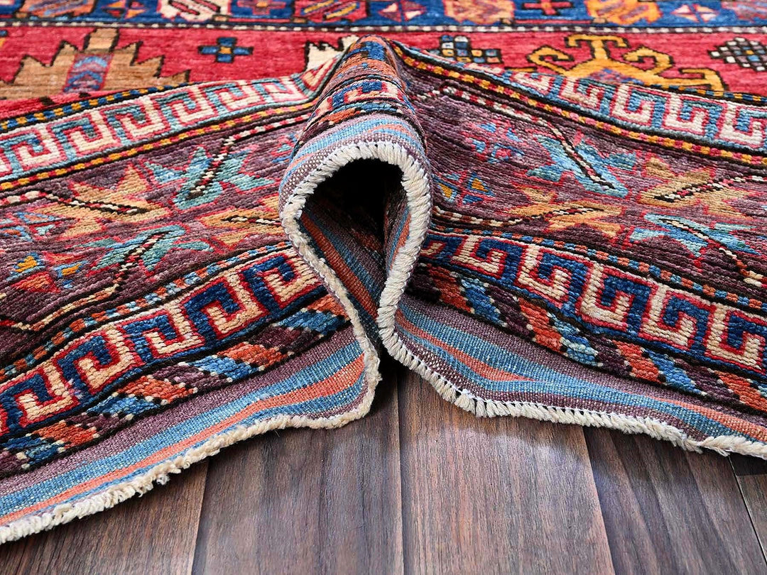 6'2" x 8'3" New Hand Knotted Multicolored Wool Rectangle Oriental Rug - MOA102578