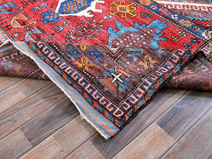 6'2" x 8'3" New Hand Knotted Multicolored Wool Rectangle Oriental Rug - MOA102578