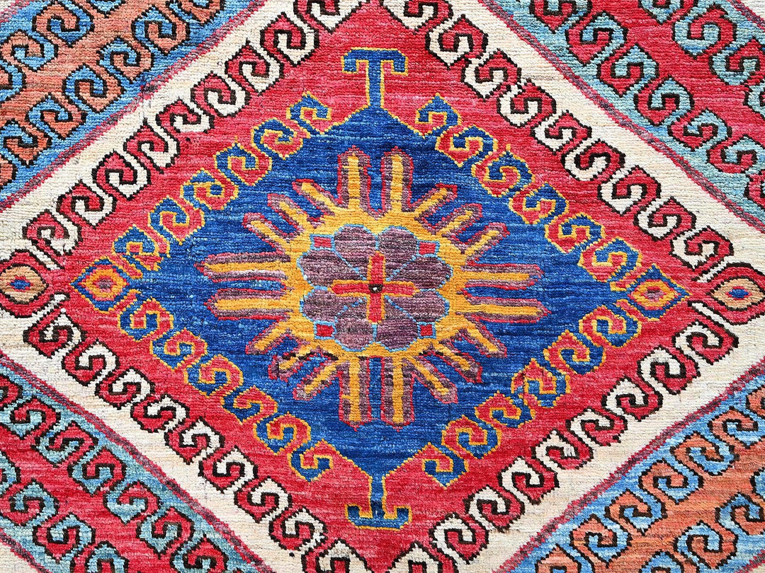 6'2" x 8'3" New Hand Knotted Multicolored Wool Rectangle Oriental Rug - MOA102578
