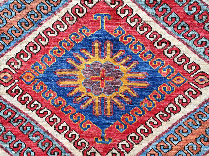 6'2" x 8'3" New Hand Knotted Multicolored Wool Rectangle Oriental Rug - MOA102578