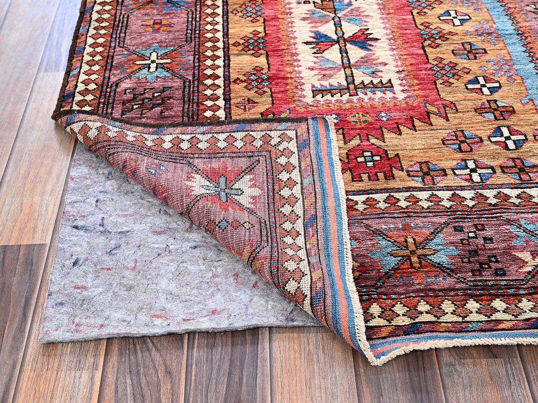 6'0" x 8'6" New Hand Knotted Brown Wool Rectangle Oriental Rug - MOA102579