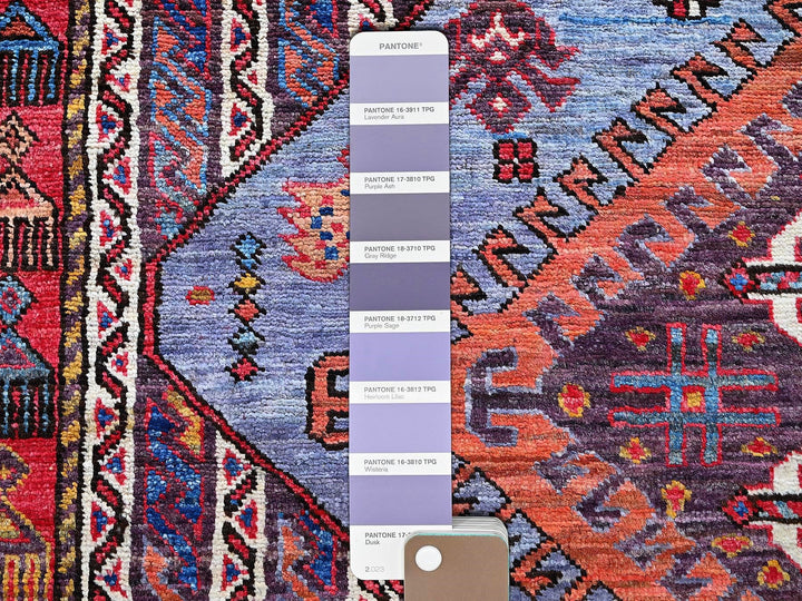 6'1" x 8'4" New Hand Knotted Purple Wool Rectangle Oriental Rug - MOA102580