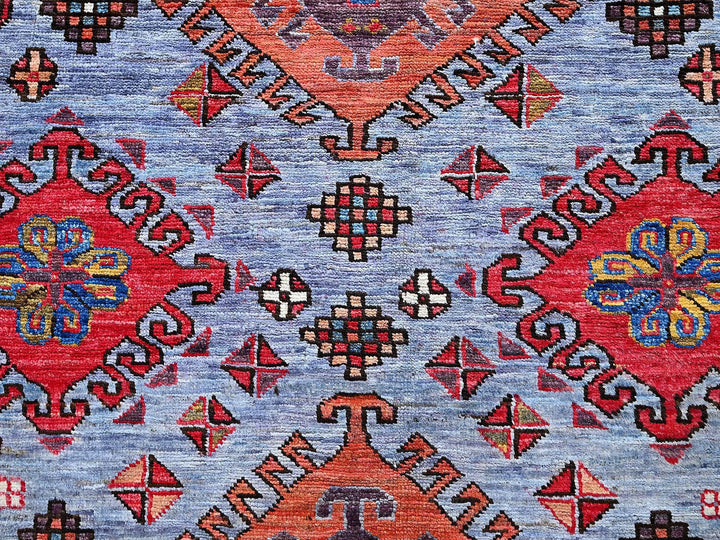 6'1" x 8'4" New Hand Knotted Purple Wool Rectangle Oriental Rug - MOA102580