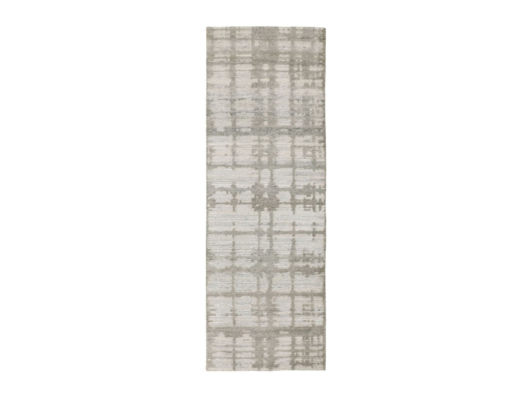 2'6" x 8'0" New Hand Knotted Grey Wool Runner Oriental Rug - MOA10258230