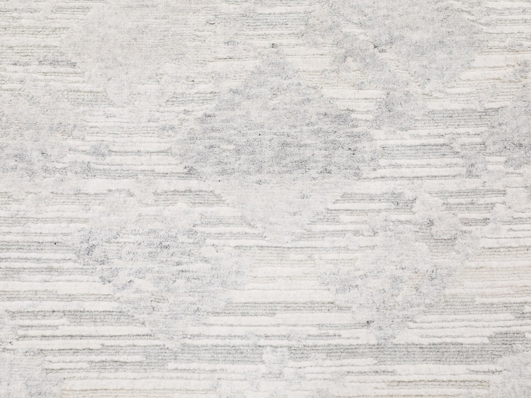 2'6" x 8'0" New Hand Knotted Grey Wool Runner Oriental Rug - MOA10258233