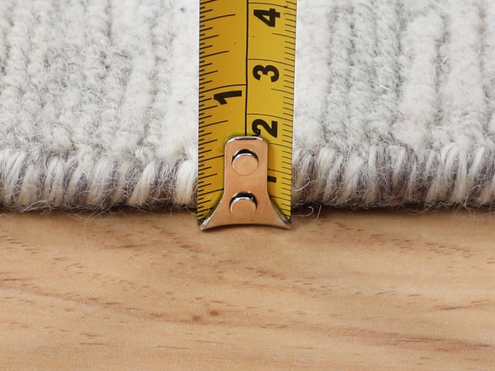 6'0" x 6'0" New Hand Knotted Grey Wool Round Oriental Rug - MOA10258238